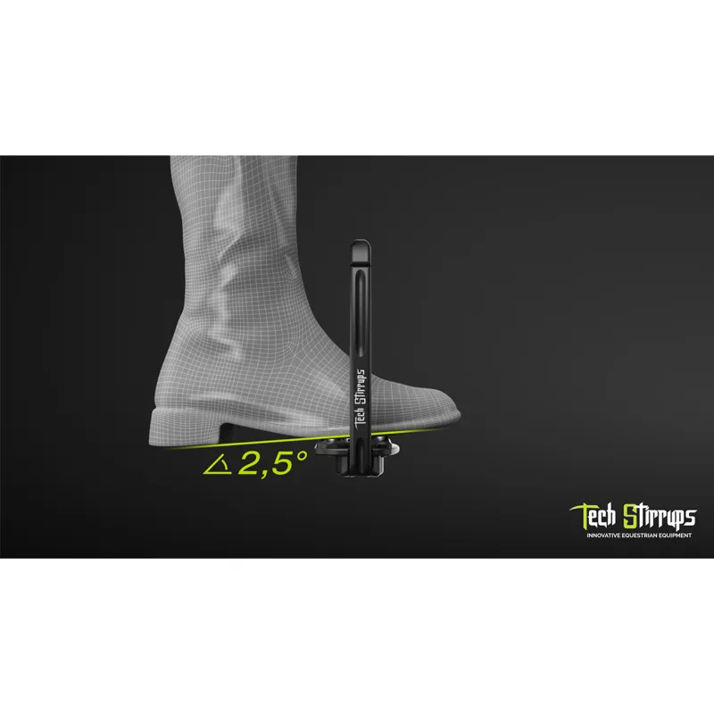 Tech Stirrups Venice Pony Dressage Sloped - Silver/Silver-3